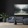 A painting of a river in a living room, A World of Fortune or a Sea of Troubles - SOLD.